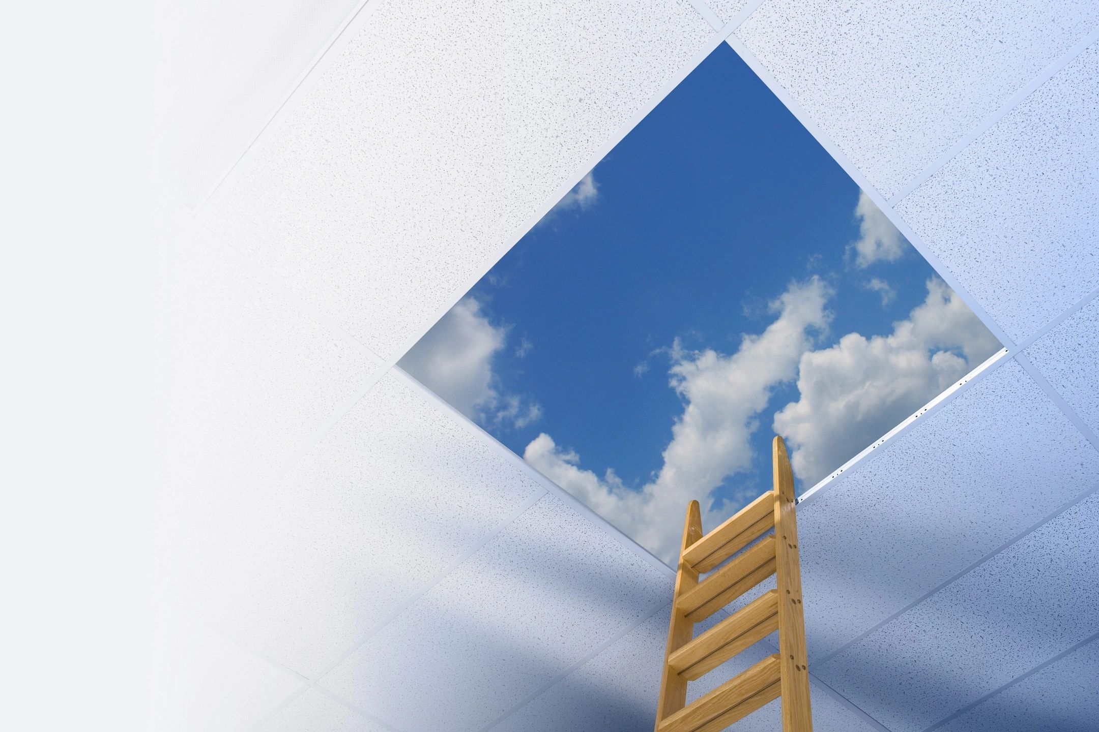 Ladder window blue sky aspiration